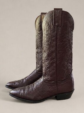 Nocona Vintage MADE IN USA Leather Western Cowboy Boots Mens Size 10.5 D Oxblood